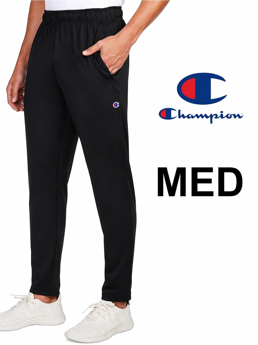 Champion Men’s Black Sports Pants Medium Joggers Athletic Sweatpants